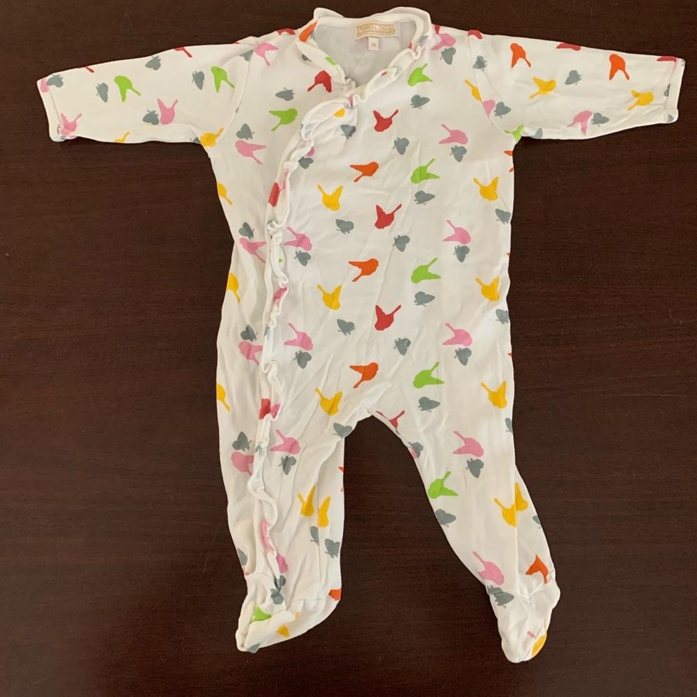 Cute footie pjs with birds and butterflies